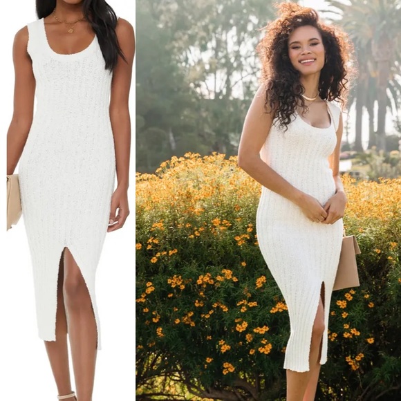 Vici Rosedress Boutique Ivory Sweater Midi Dress S